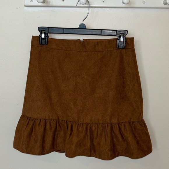NWOT J.Crew Factory Faux-Suede Mini Skirt - Picture 2 of 9